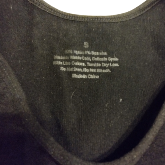 2/$10 EUC fitted elastic tank top with bra - undergarment - black - Picture 3 of 6